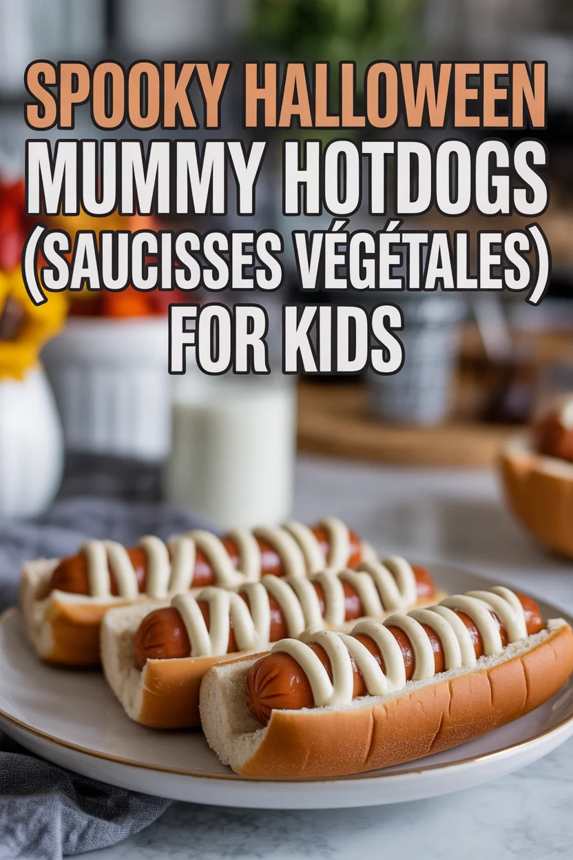 Spooky Halloween Mummy Hotdogs (saucisses végétales) for Kids