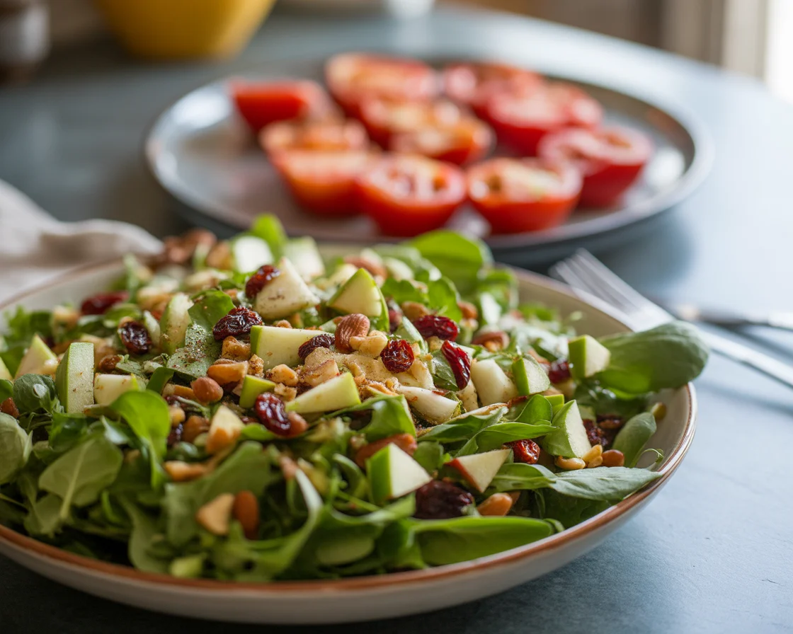 Delicious Autumn Chopped Salad with Warm Roasted Veggies