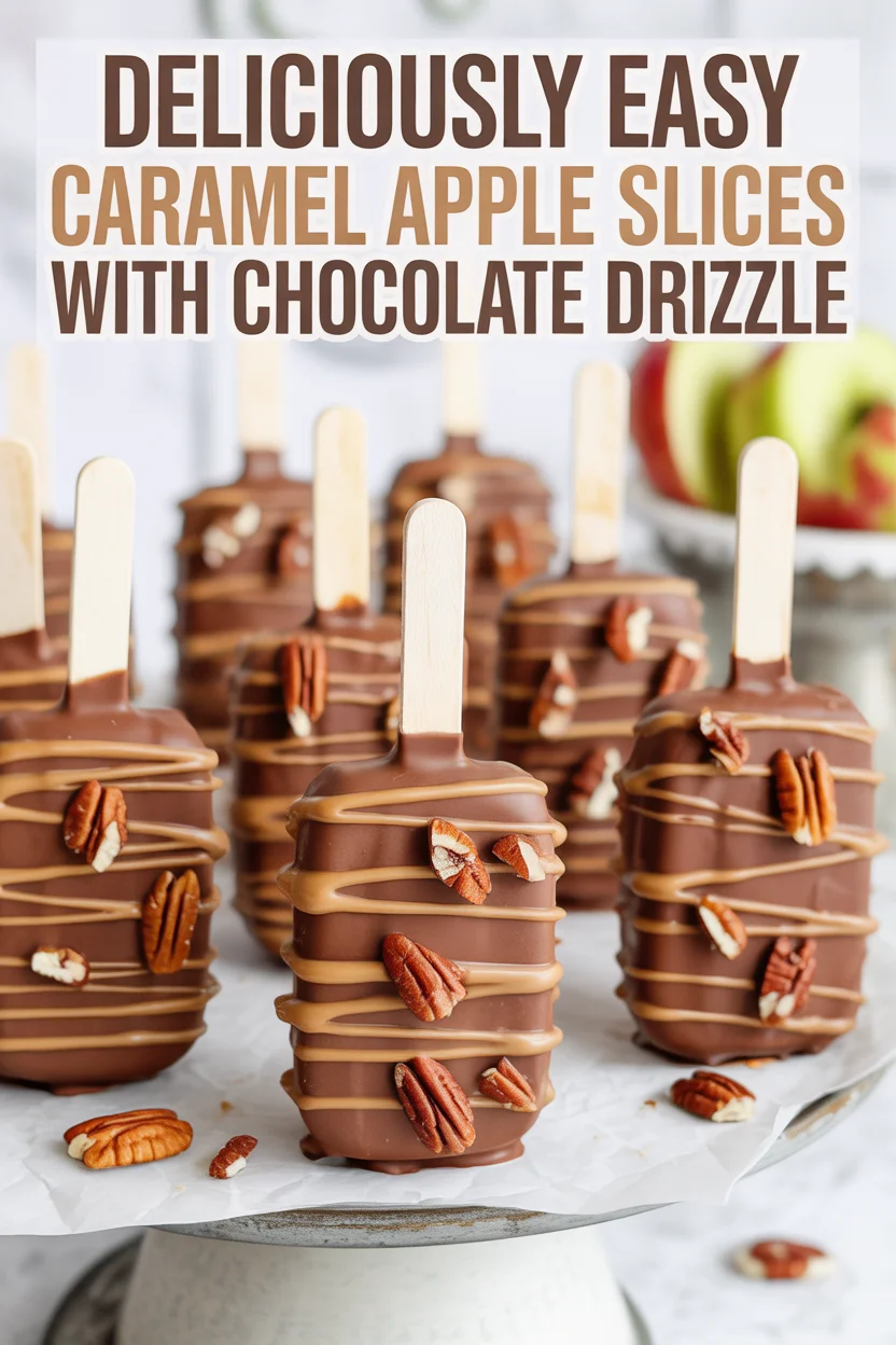 Deliciously Easy Caramel Apple Slices with Chocolate Drizzle