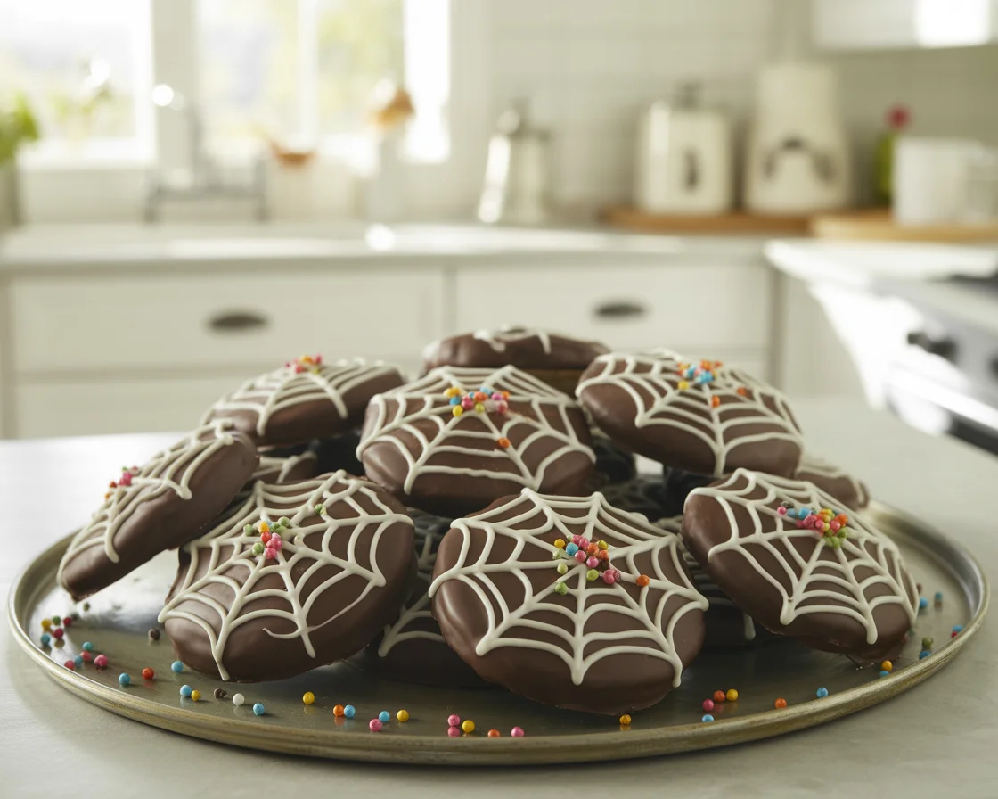 Simple & Sweet Easy Halloween Chocolate Pretzel Spider Webs