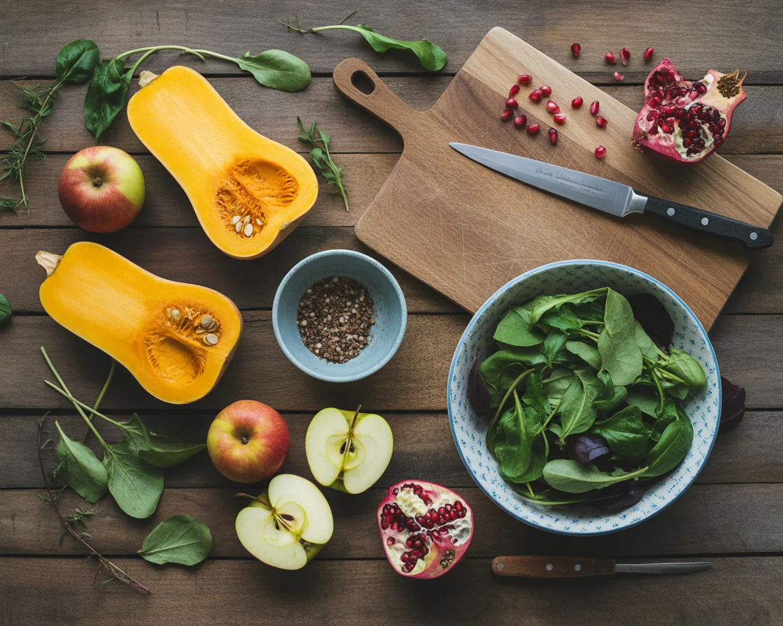 Delicious Fall Harvest Salad with Butternut Squash and Apple