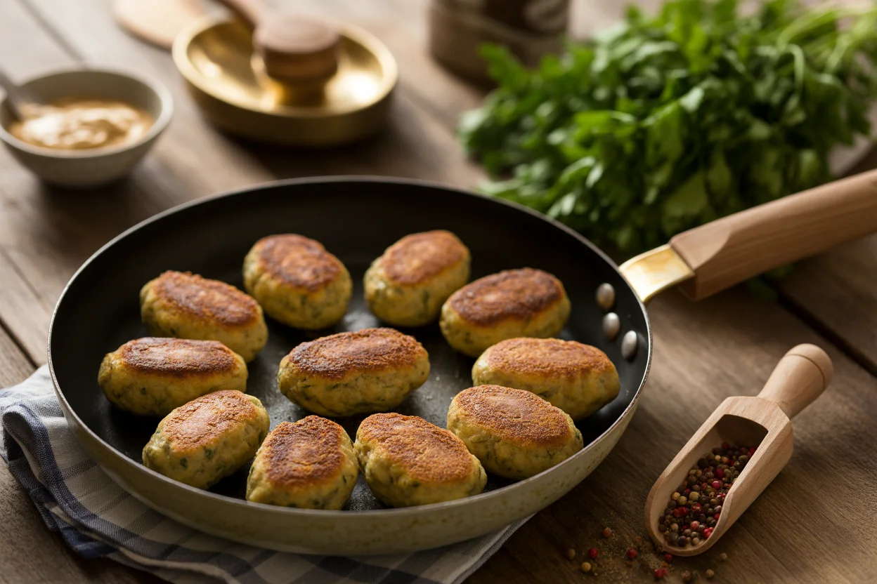 Frikadellen im Ofen überbacken – Mit Käse und Zwiebeln
