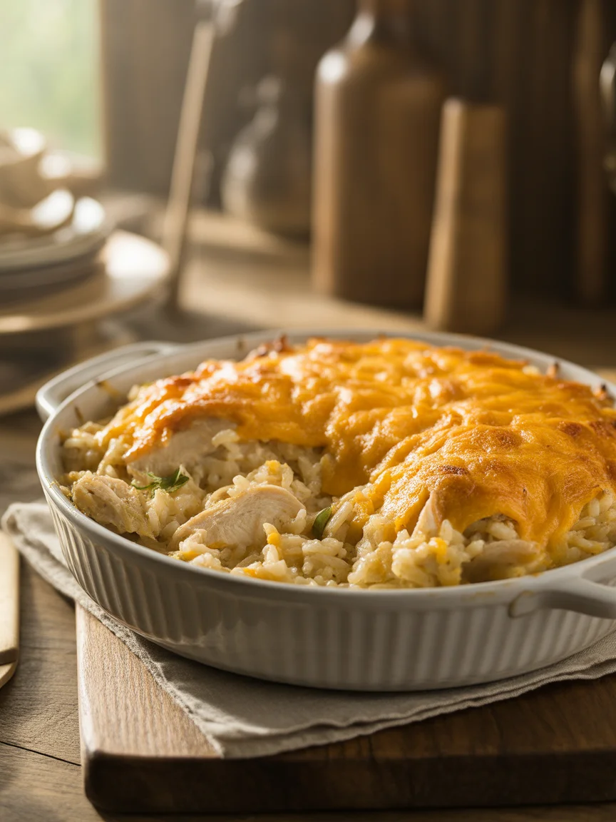 cheesy chicken and rice casserole