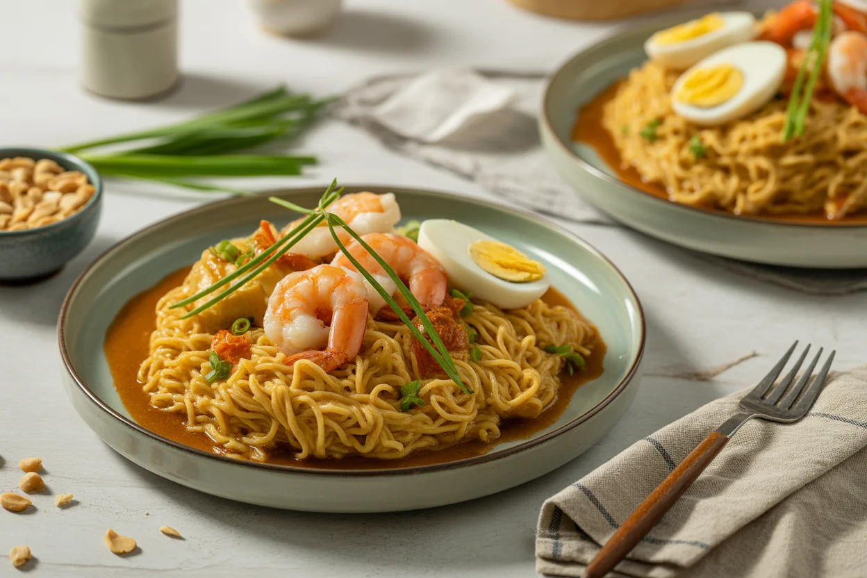 Pancit Malabon – Savory Noodles with Seafood Toppings
