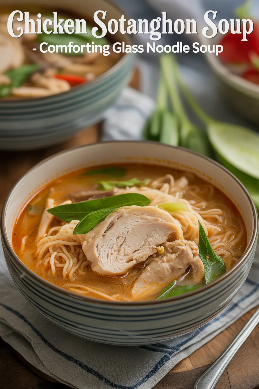 Filipino chicken sotanghon soup