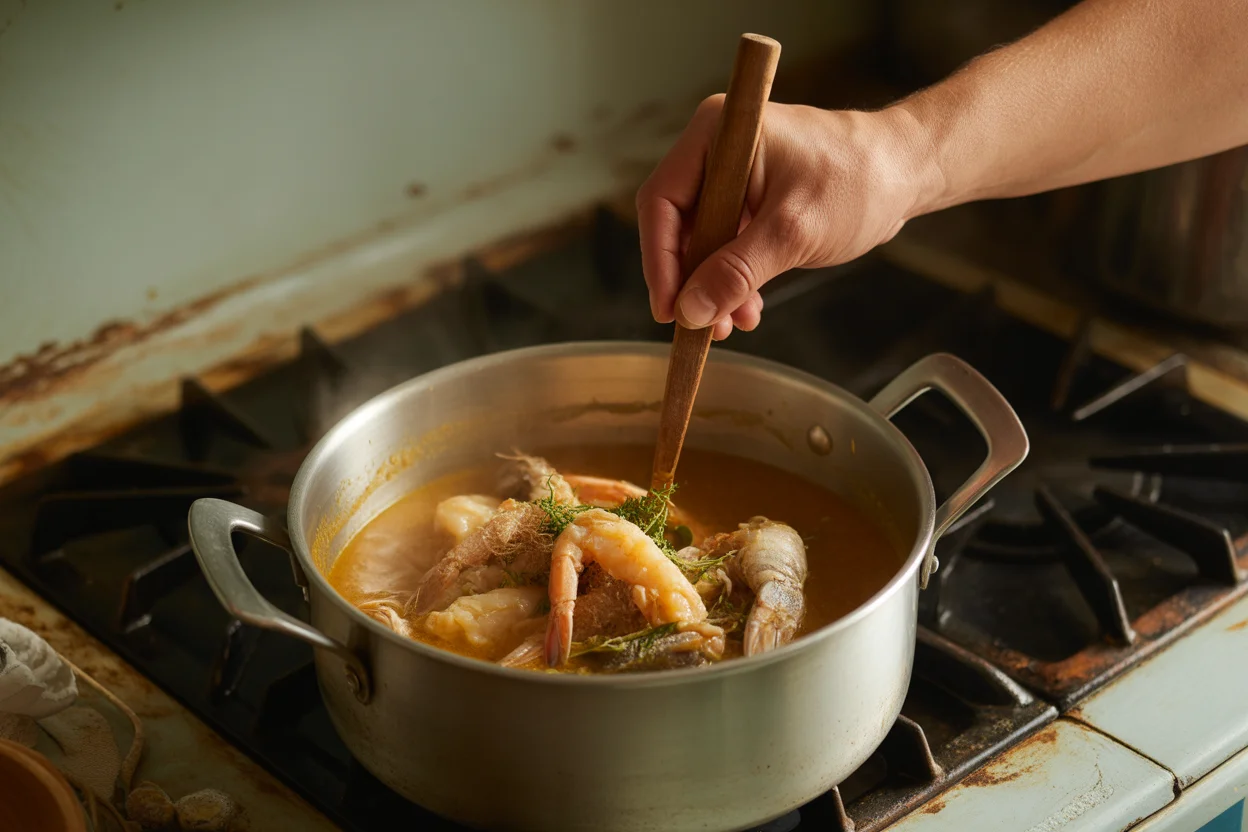 Filipino seafood kare kare