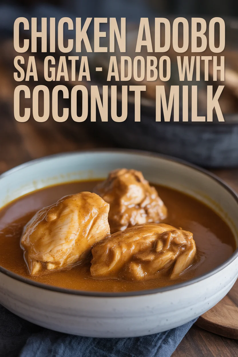 Filipino chicken adobo sa gata