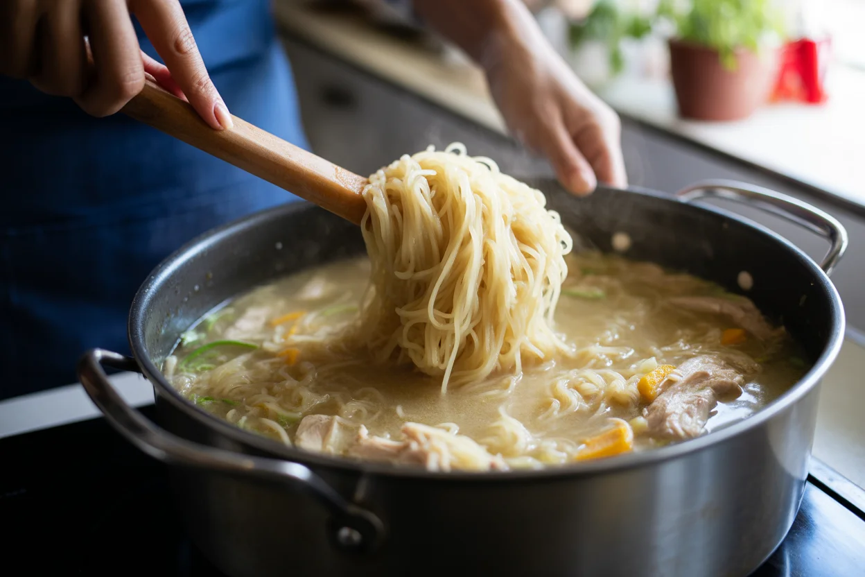 Filipino chicken sotanghon soup