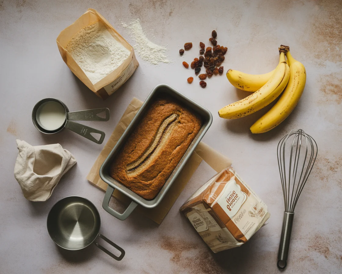 Some equipments and ingredients that needed to make the Gluten-Free Cinnamon Raisin Bread Yeast-Free recipe