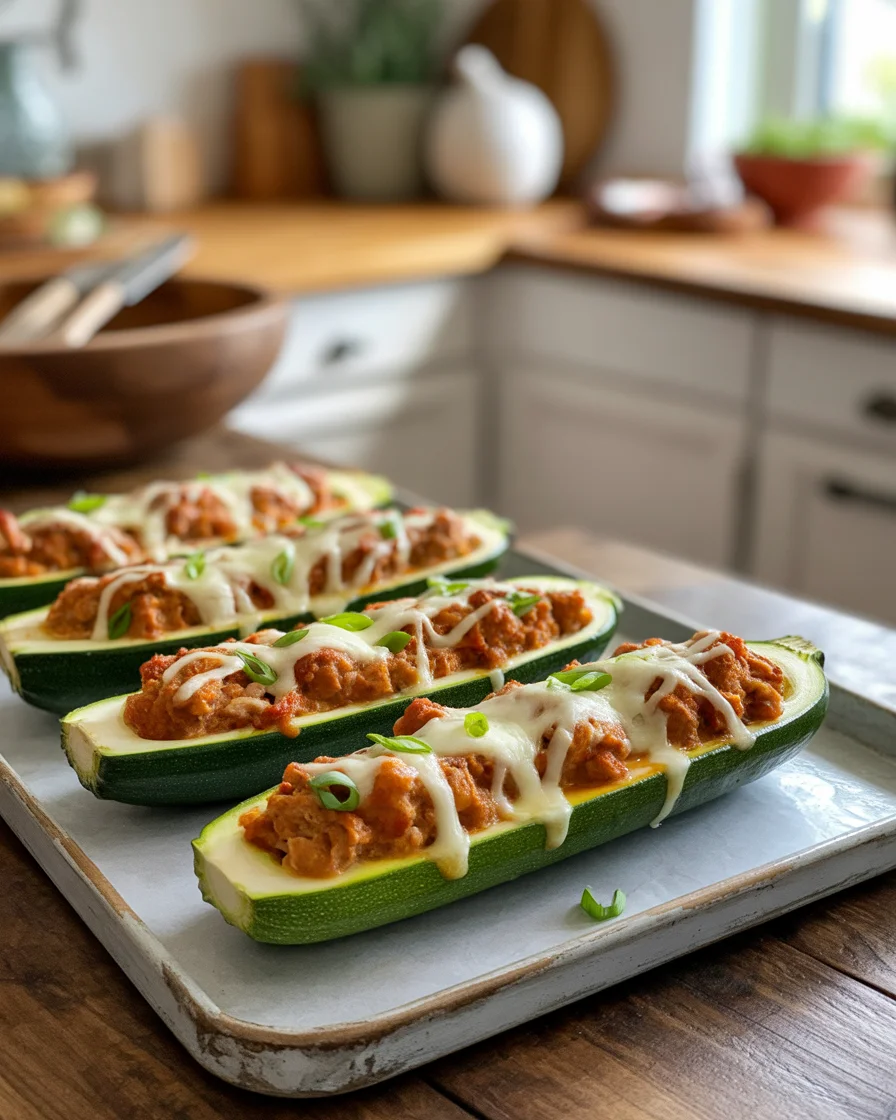turkey stuffed zucchini boats