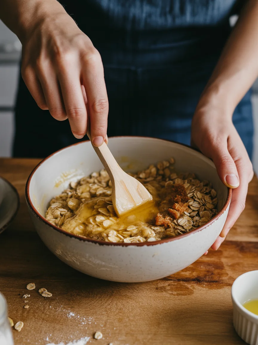 Delicious Brown Butter Peach Crisp with a Crunchy Oat Topping!
