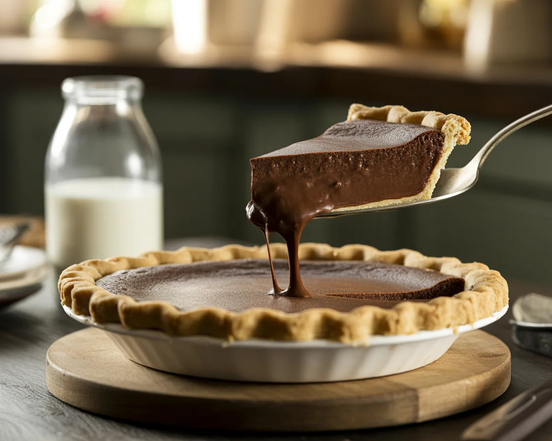 A mouthwatering slice of Old-Fashioned Chocolate Pie