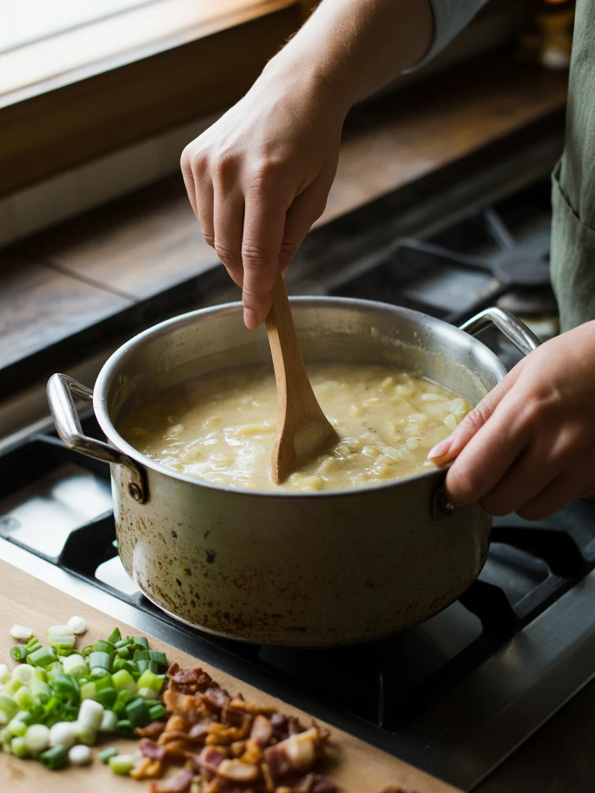 Cozy Baked Potato Soup with Crispy Bacon