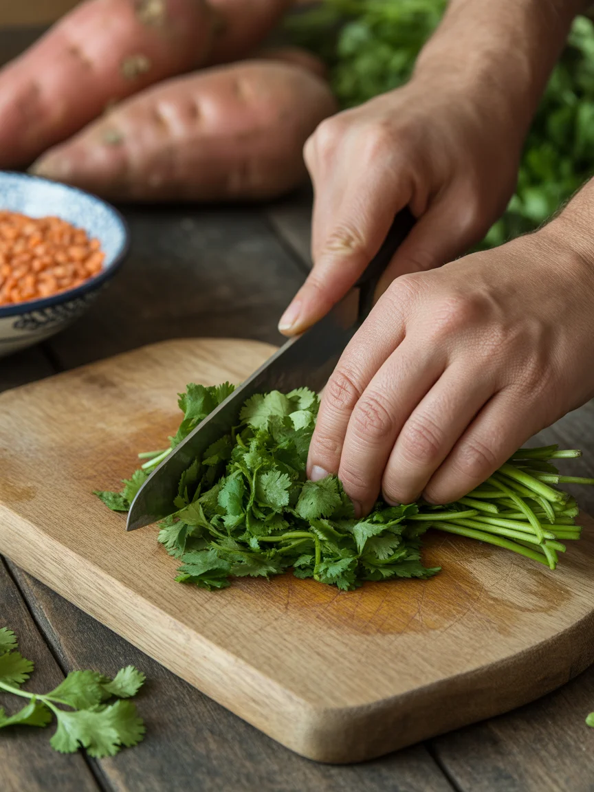 SWEET POTATO, CHICKPEA AND RED LENTIL SOUP