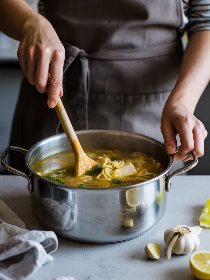 Ginger Garlic Chicken Noodle Soup