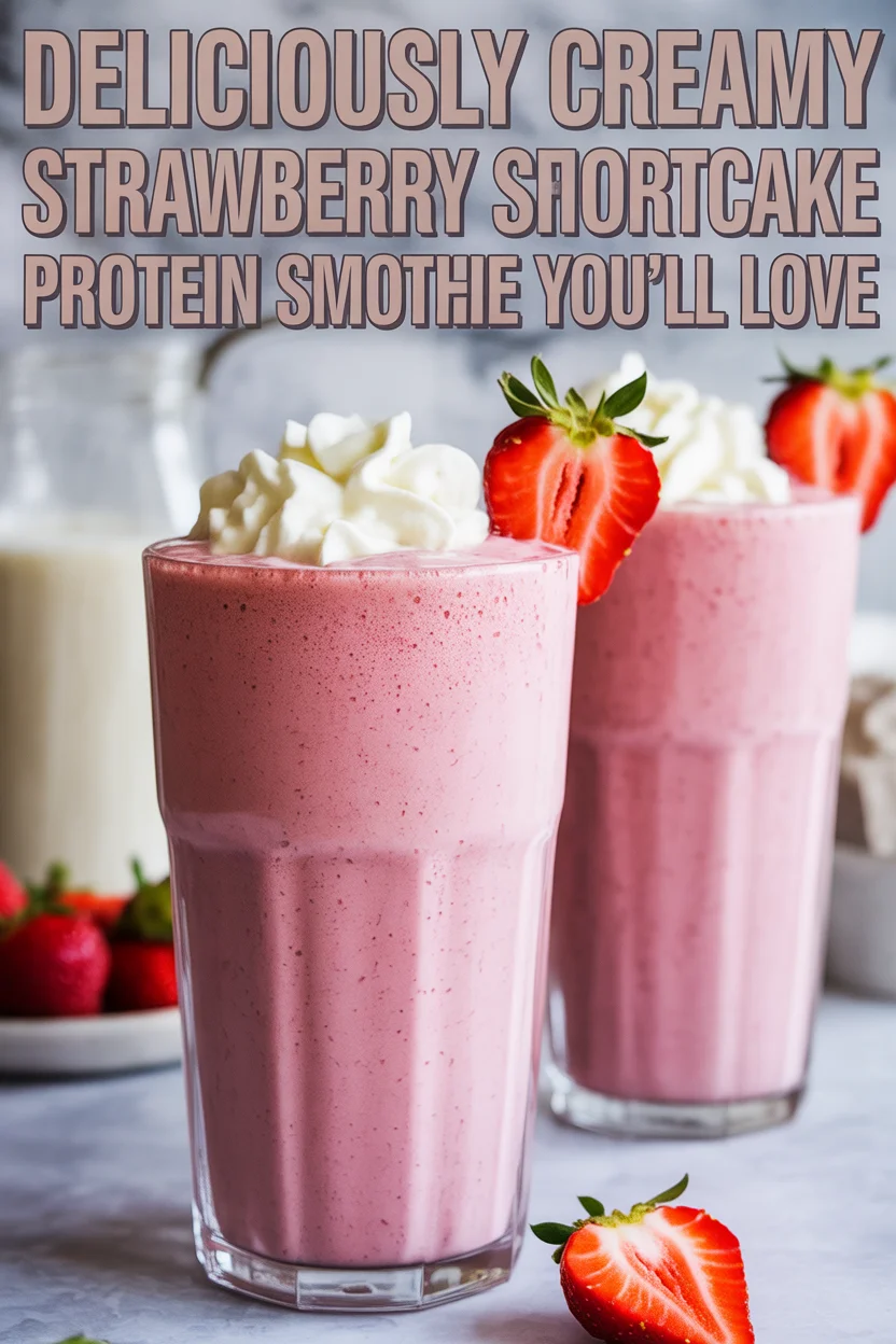 Deliciously Creamy Strawberry Shortcake Protein Smoothie You’ll Love