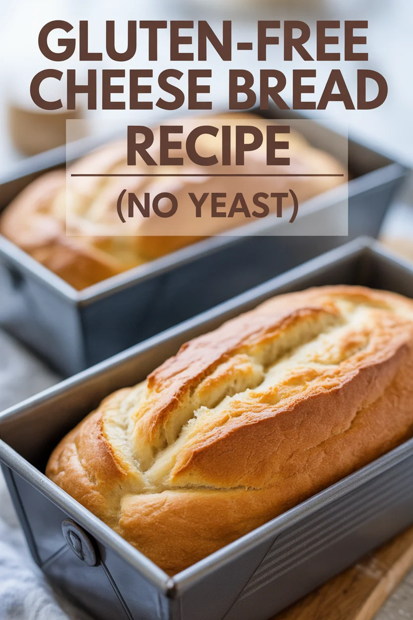 Pinterest style image for No Yeast Gluten-Free Cheese Bread Recipe