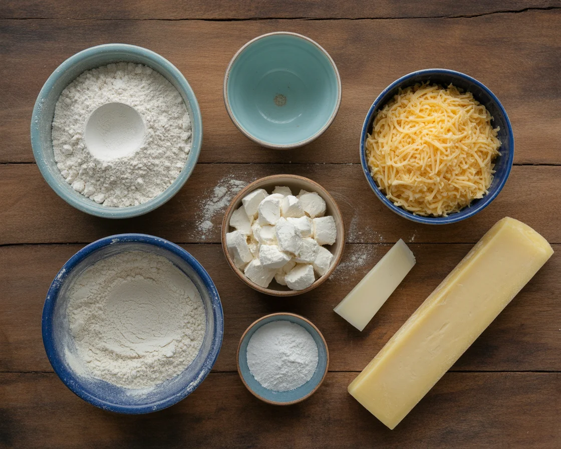 The ingredients of No Yeast Gluten-Free Cheese Bread Recipe