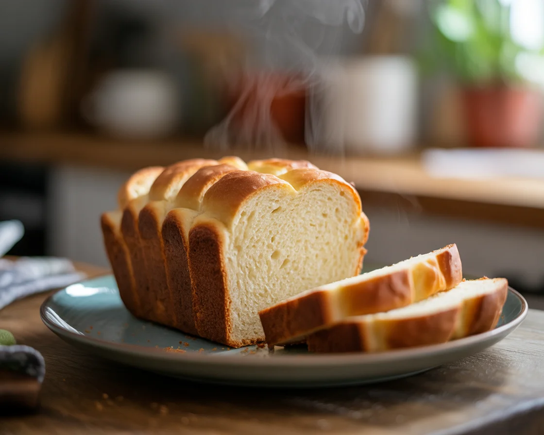 A beautiful No Yeast Gluten-Free Cheese Bread cutted in slices and ready for seriving