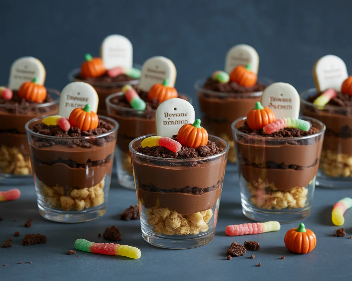Creepy-Cute Graveyard Pudding Cookie Cups for Halloween Fun!