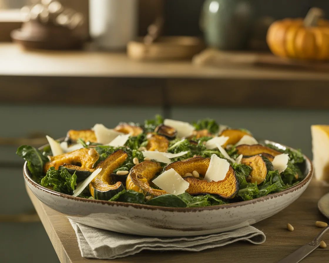 Autumn Caesar Salad with Delicata Squash Croutons