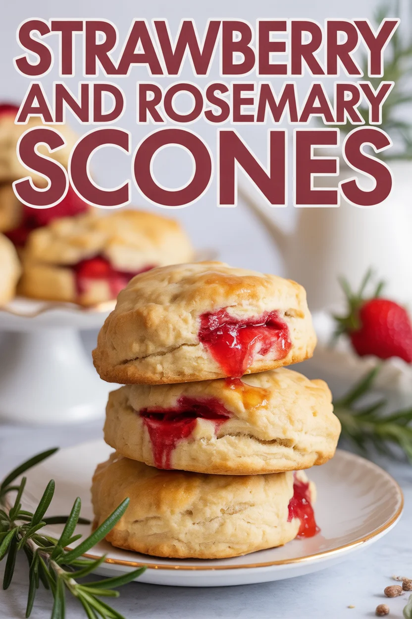 Strawberry and Rosemary Scones