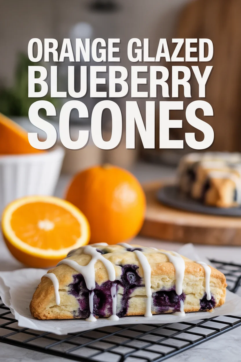 Orange Glazed Blueberry Scones