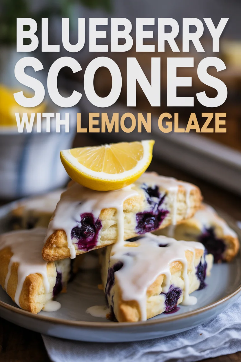Blueberry Scones with Lemon Glaze