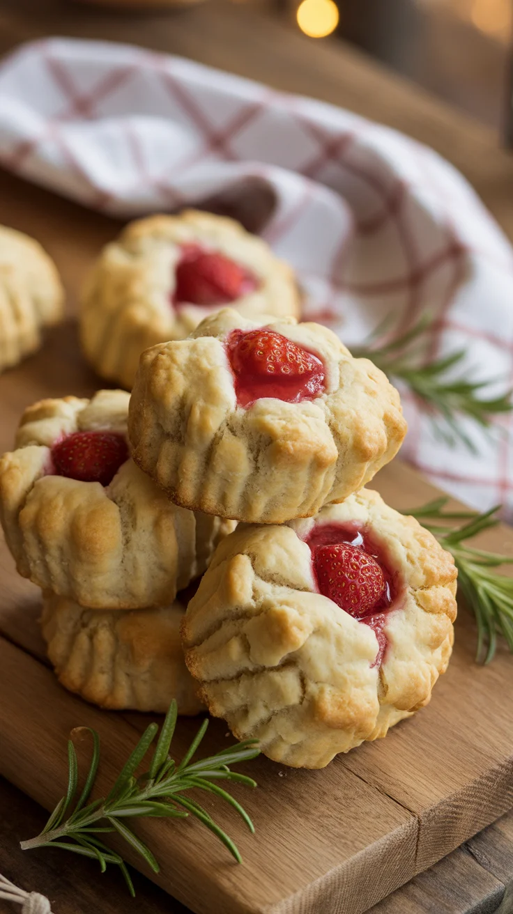 Strawberry and Rosemary Scones