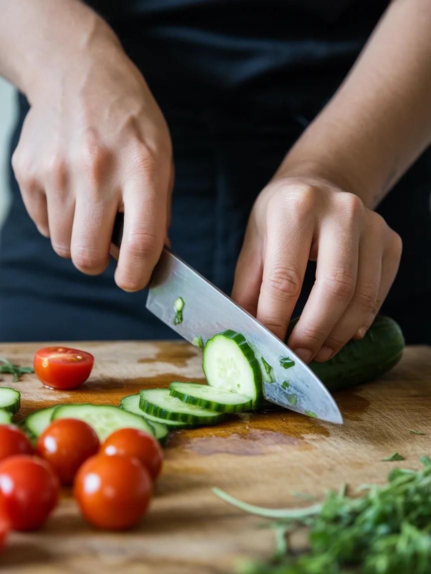 Fresh Cucumber Caprese Salad