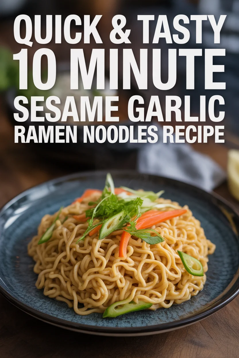 Quick & Tasty 10 Minute Sesame Garlic Ramen Noodles Recipe