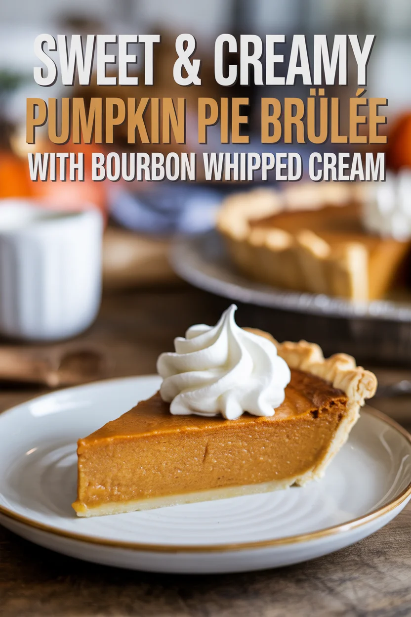 Pumpkin Pie Brûlée with Bourbon Vanilla Whipped Cream