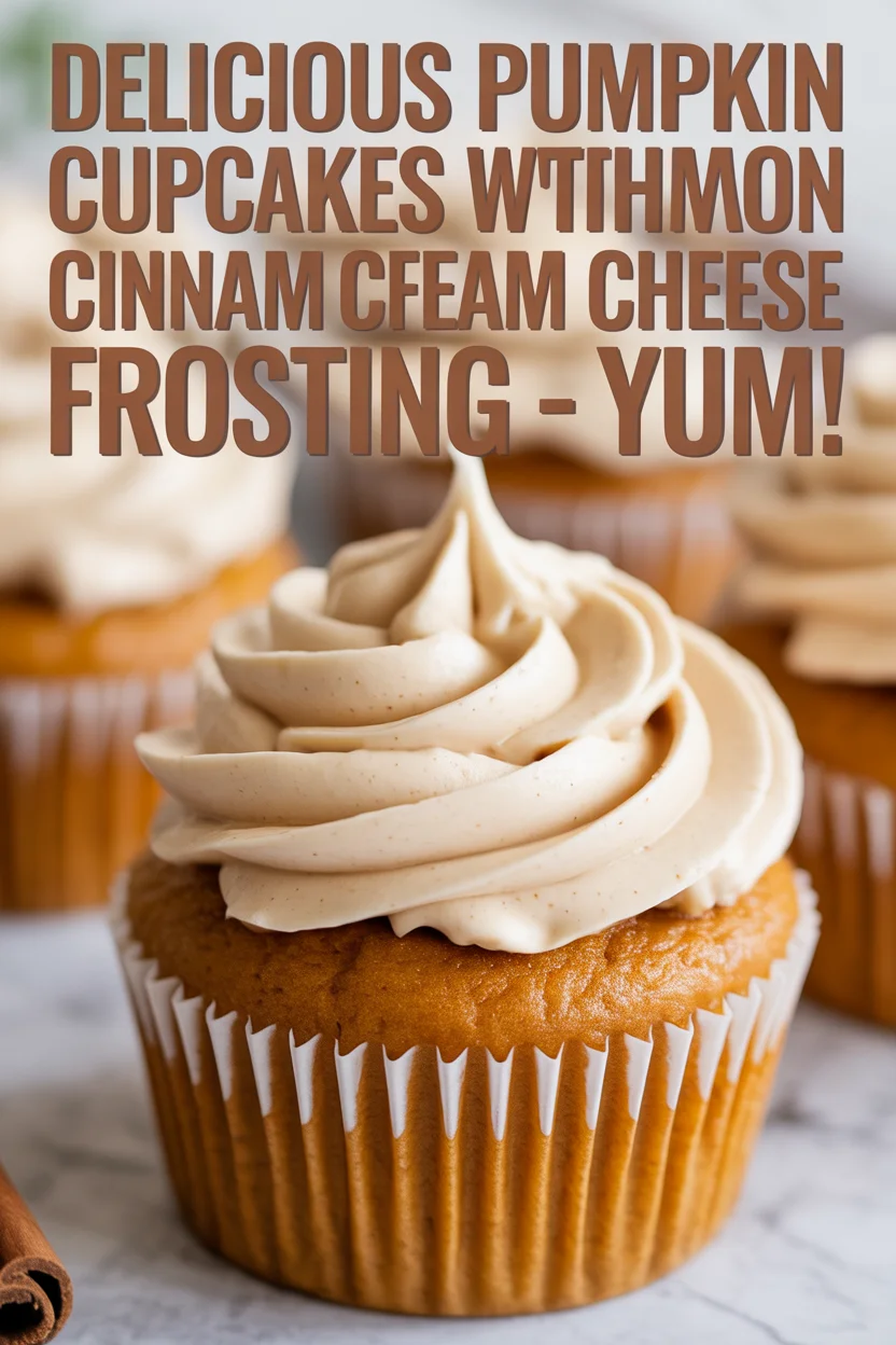 Pumpkin Cupcakes with Cinnamon Cream Cheese Frosting
