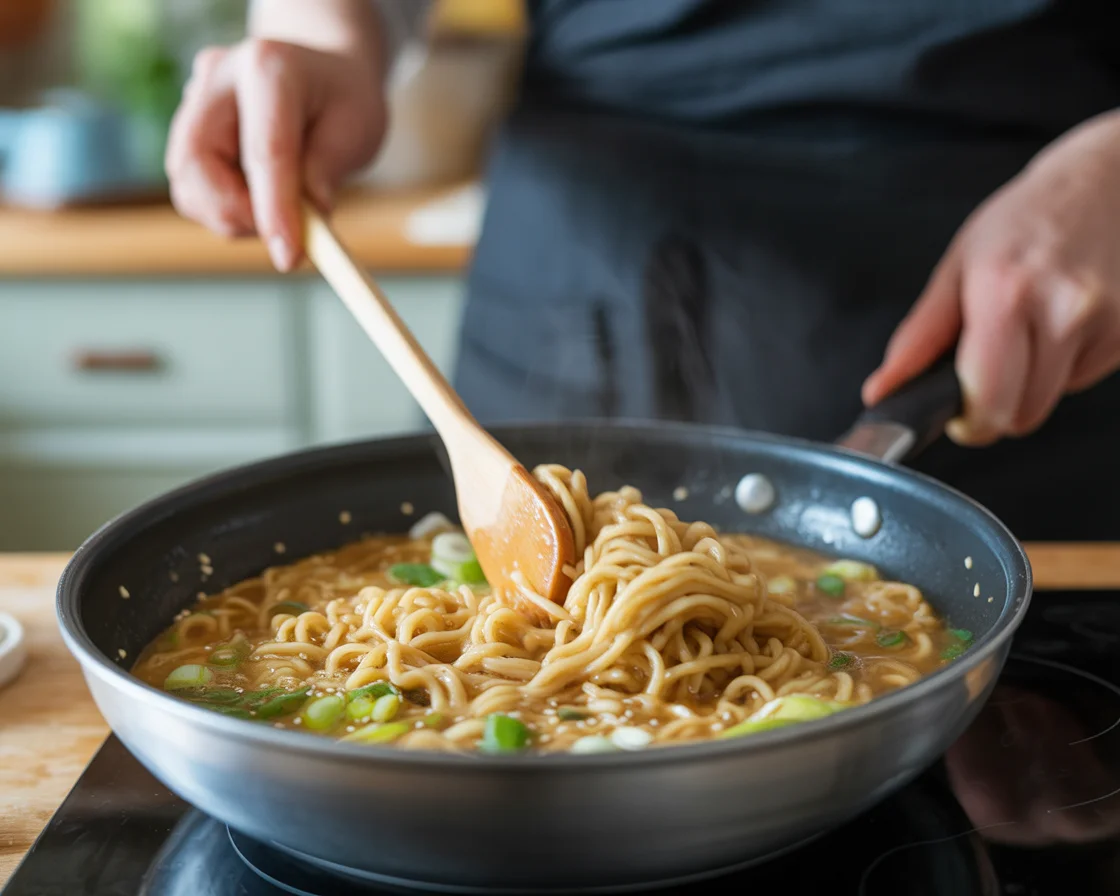 10 Minute Sesame Garlic Ramen Noodles