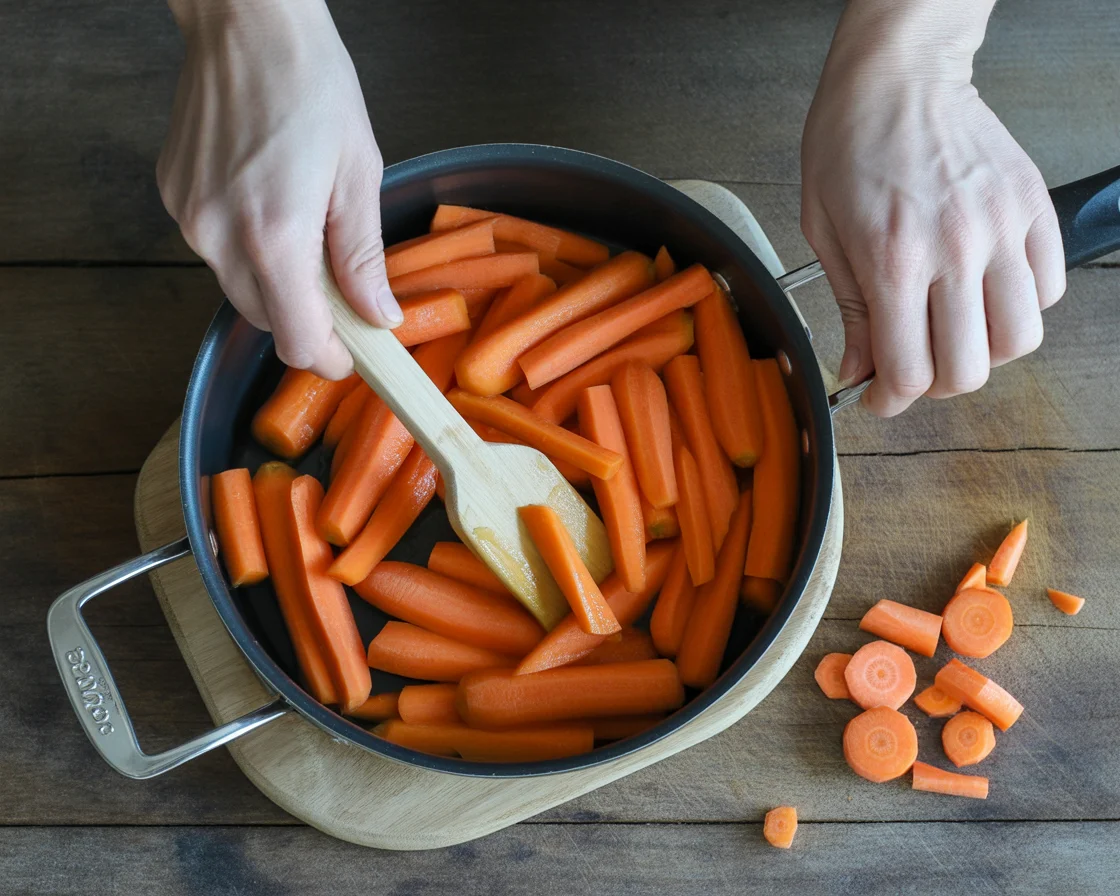 Deliciously Easy Slow Cooker Maple & Brown Sugar Glazed Carrots