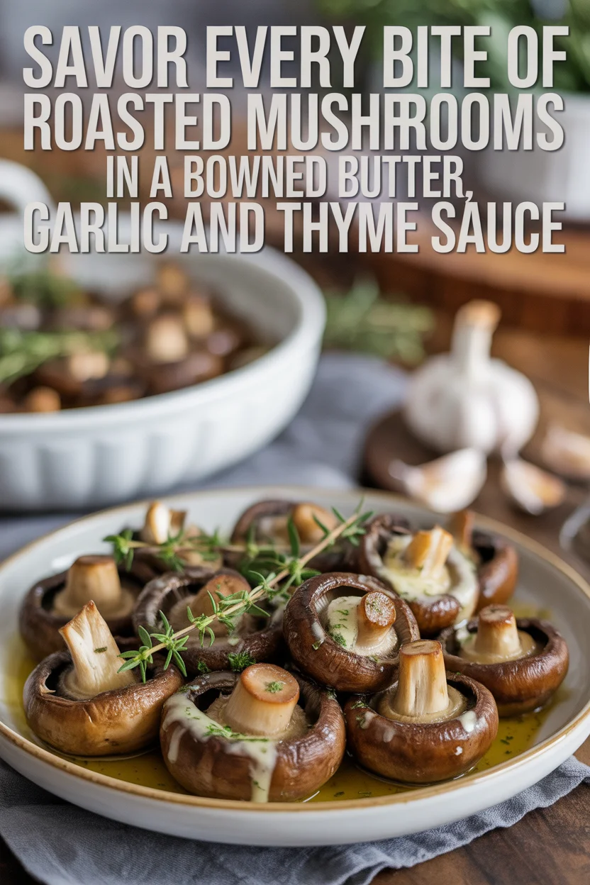 Savor Every Bite of Roasted Mushrooms in a Browned Butter, Garlic and Thyme Sauce