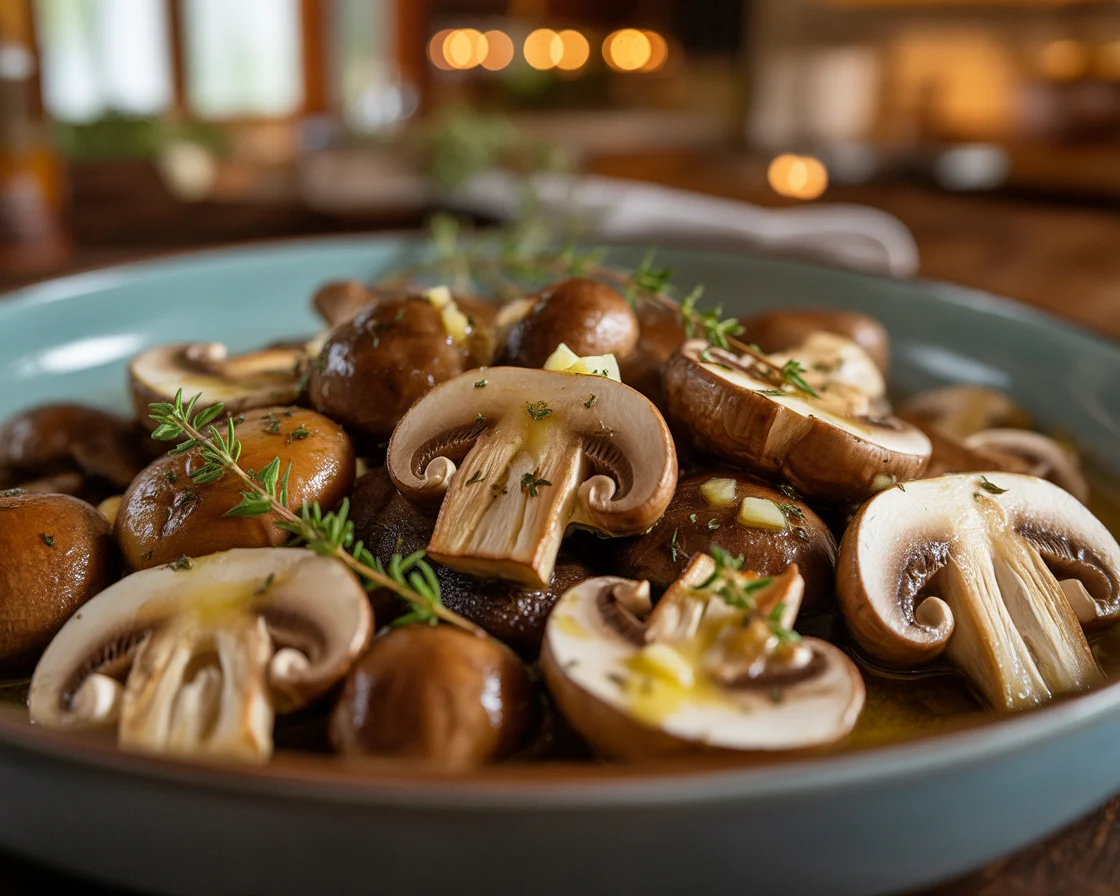 Savor Every Bite of Roasted Mushrooms in a Browned Butter, Garlic and Thyme Sauce
