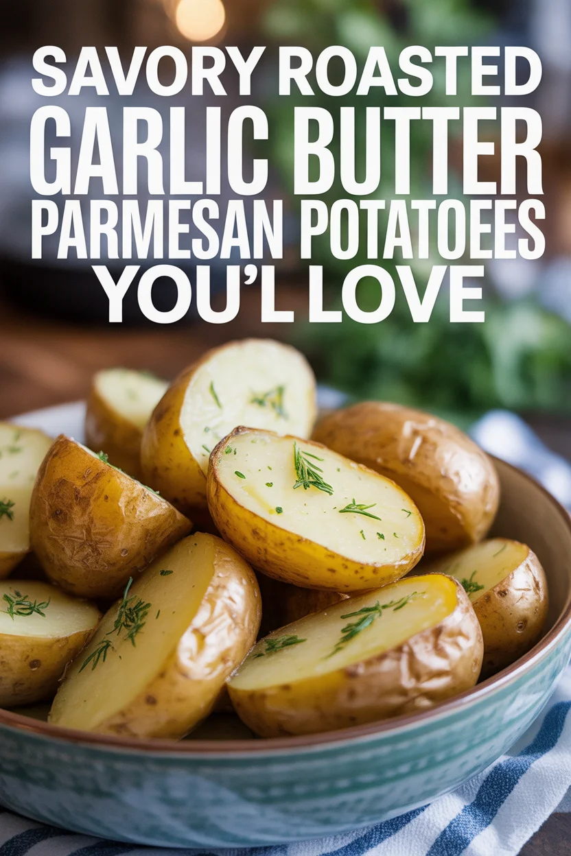 Roasted Garlic Butter Parmesan Potatoes