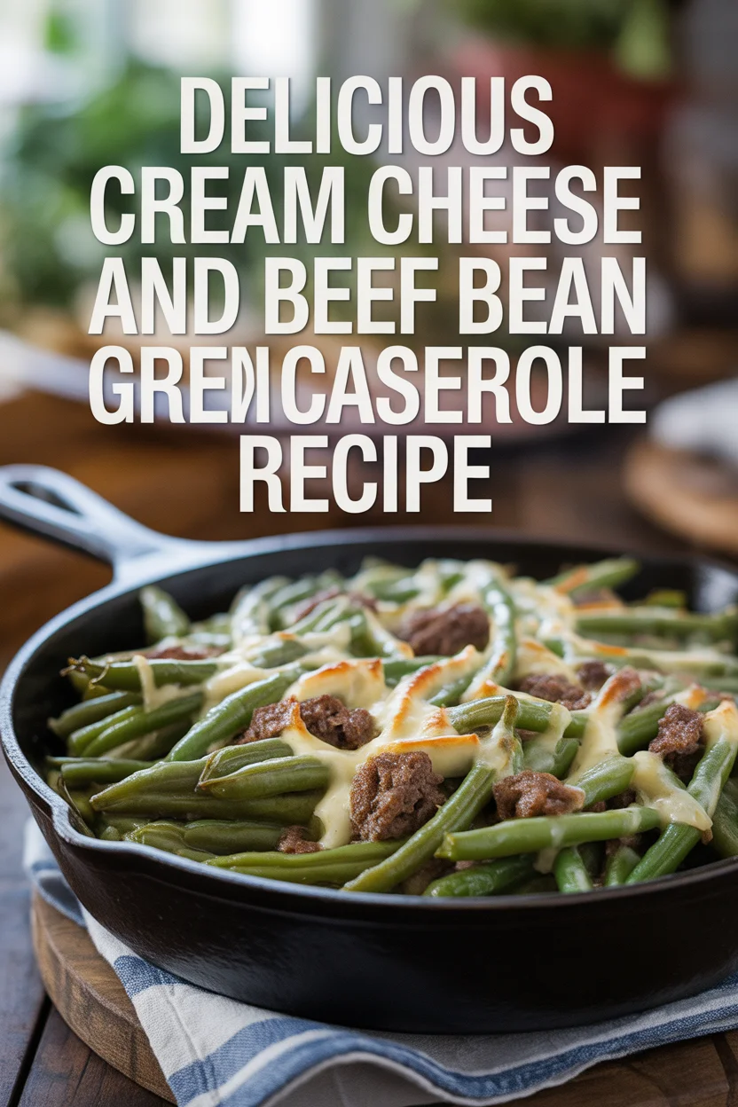 Delicious Cream Cheese and Beef Green Bean Casserole Recipe
