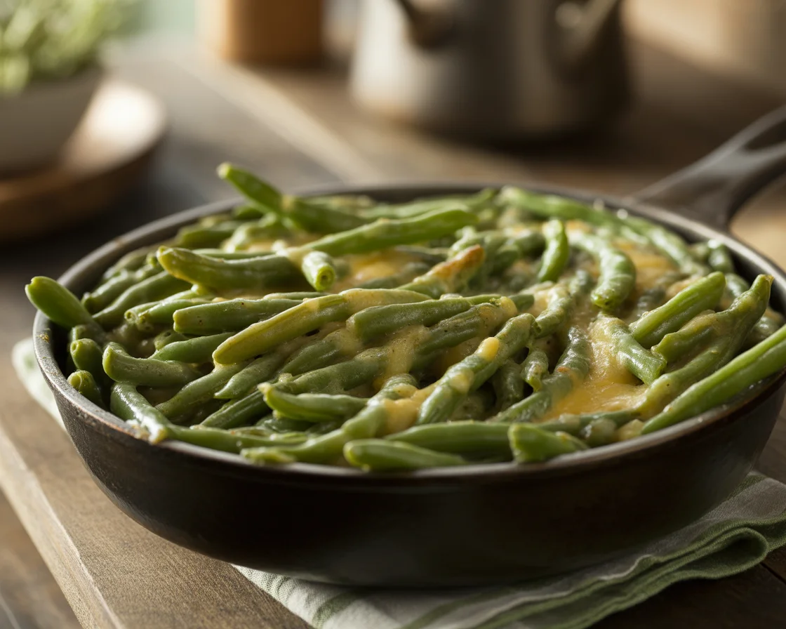 Delicious Cream Cheese and Beef Green Bean Casserole Recipe