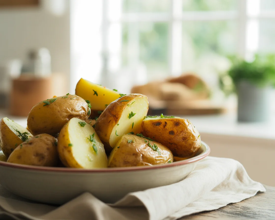 Roasted Garlic Butter Parmesan Potatoes