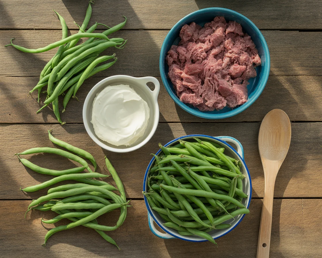 Delicious Cream Cheese and Beef Green Bean Casserole Recipe