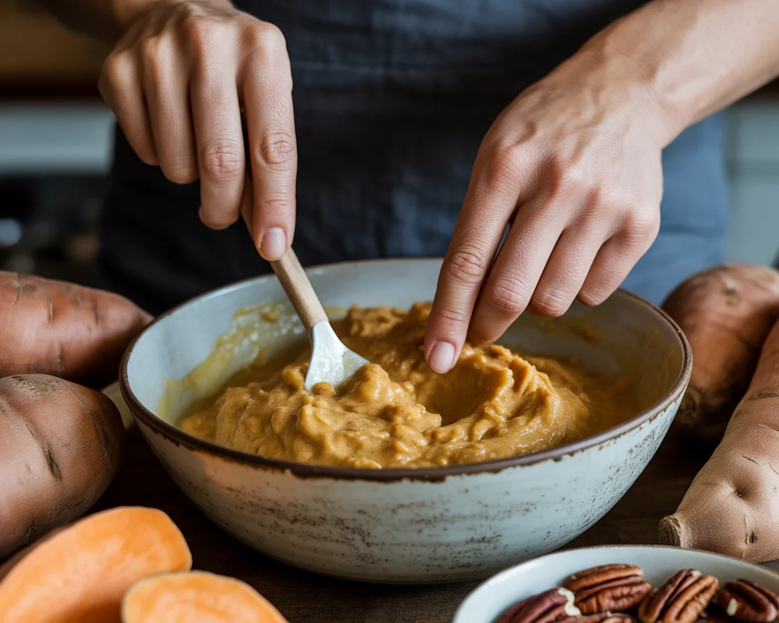 Delicious Sweet Potato Casserole with a Creamy Marshmallow Topping