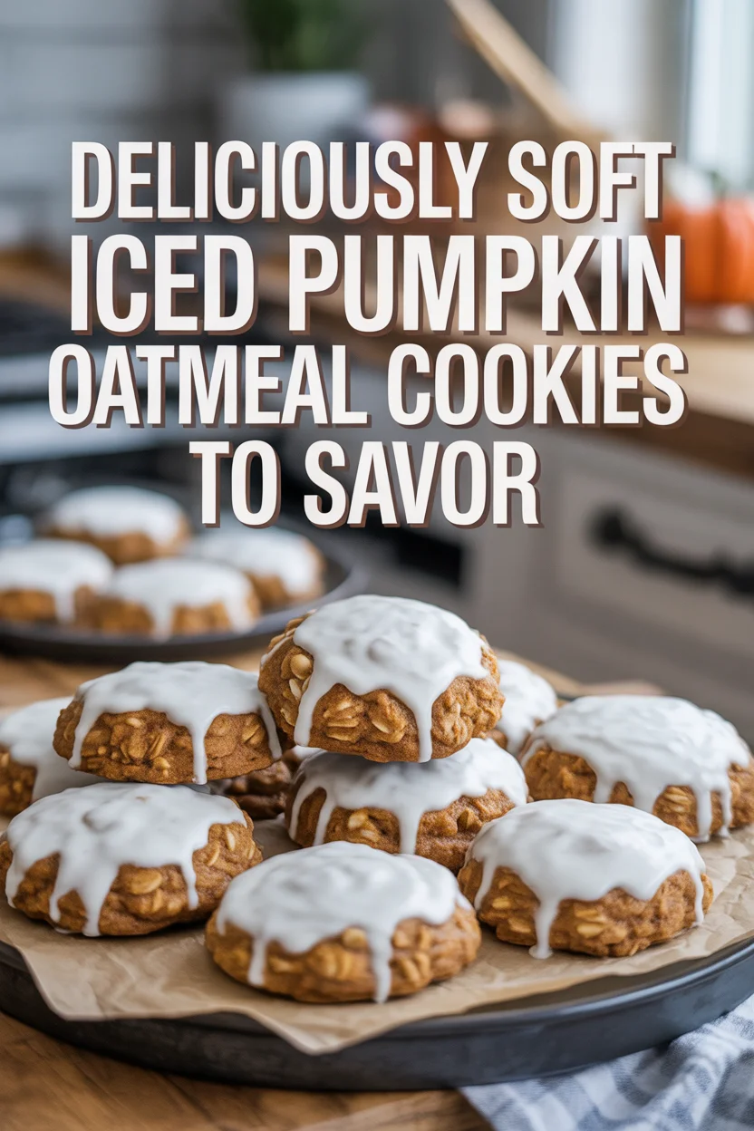 Iced Pumpkin Oatmeal Cookies