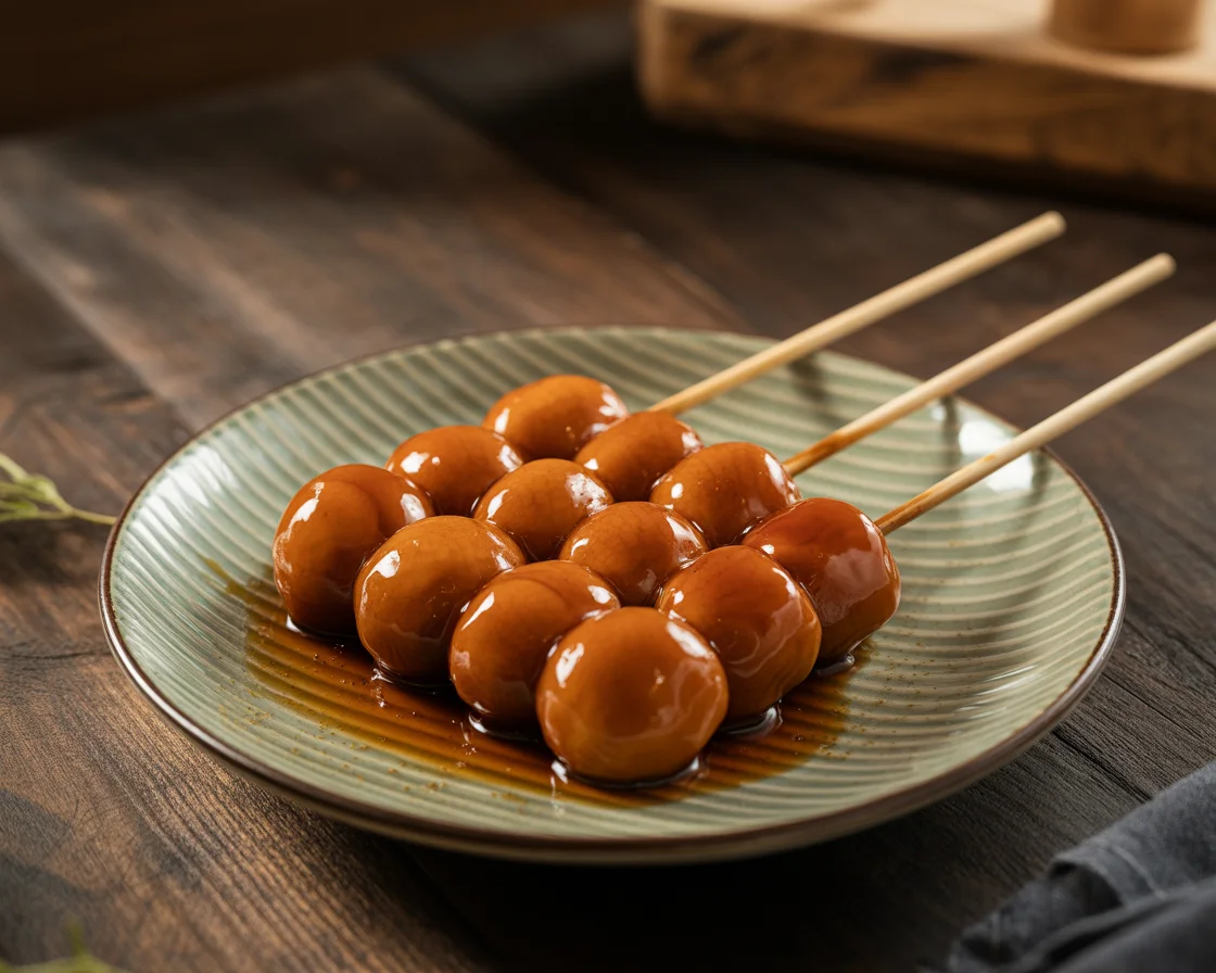 Tofu Mitarashi Dango Sweet Rice Dumplings