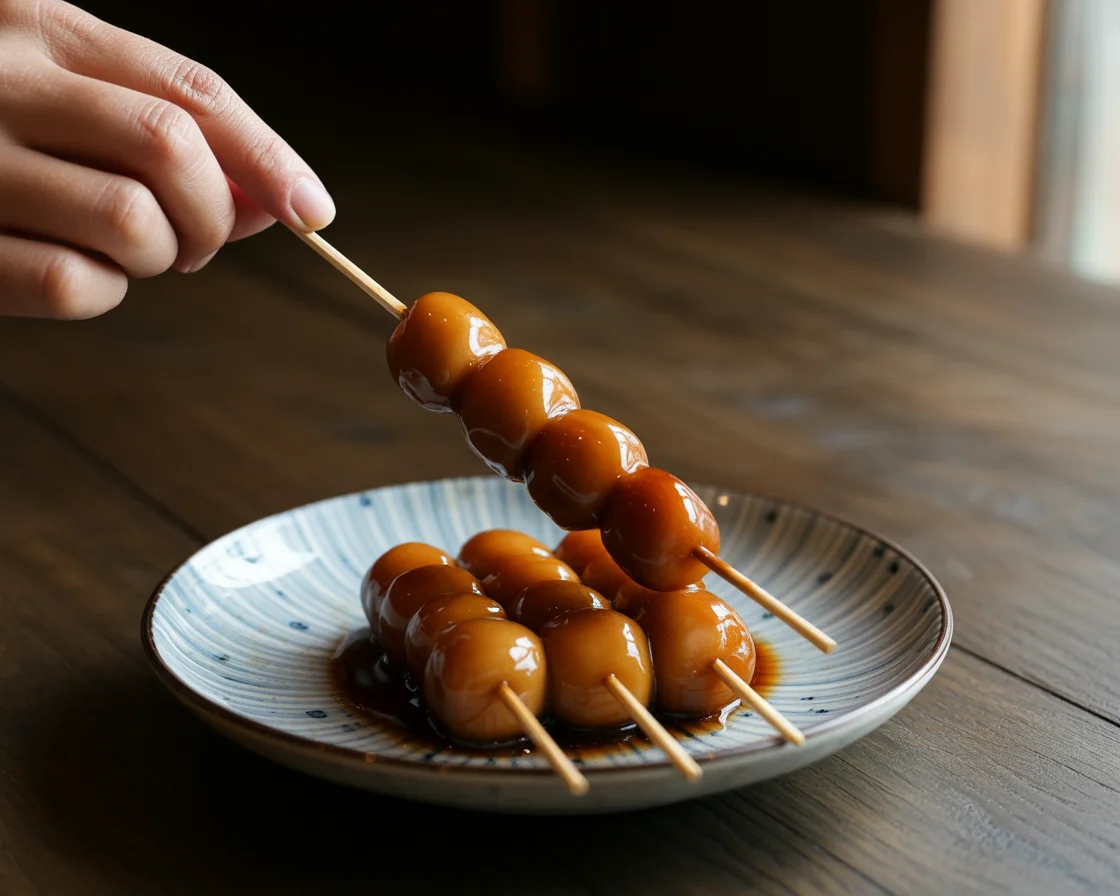 Tofu Mitarashi Dango Sweet Rice Dumplings