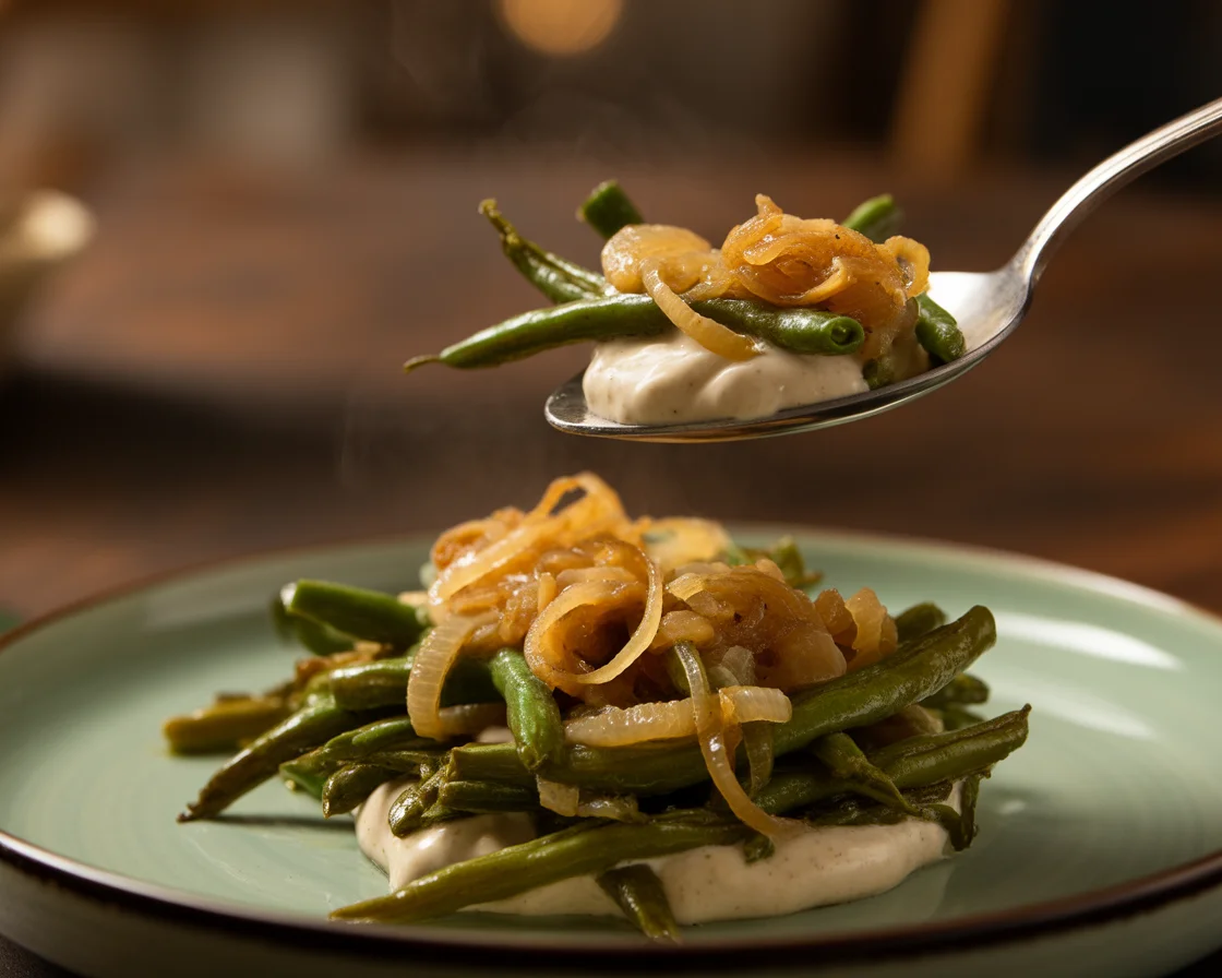 Savory Roasted Green Beans with Caramelized Onions Delight
