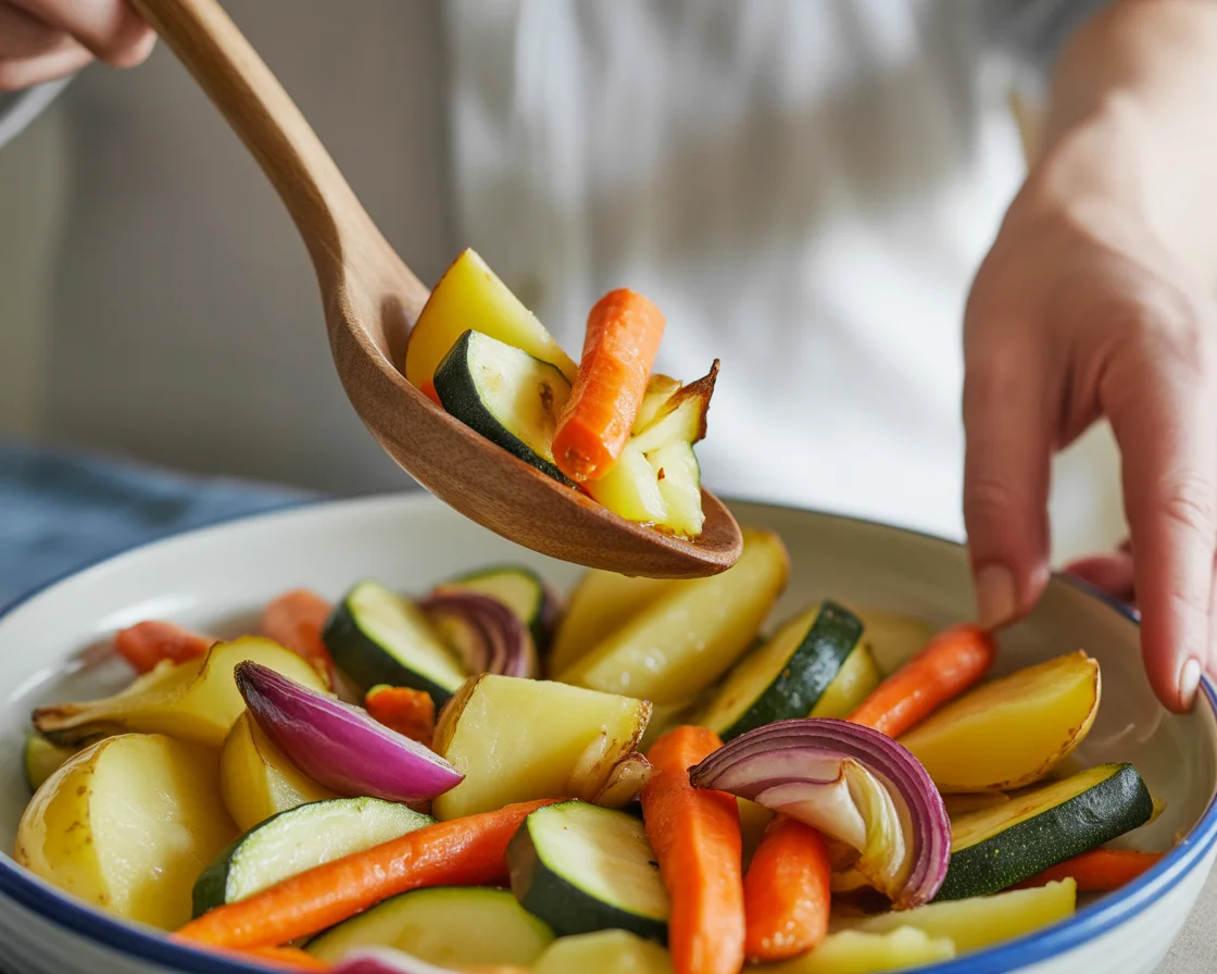 Garlic Herb Roasted Potatoes, Carrots, and Zucchini