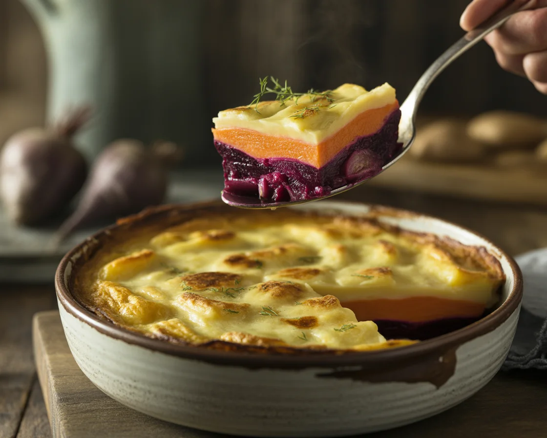 Cheesy Root Vegetable Gratin