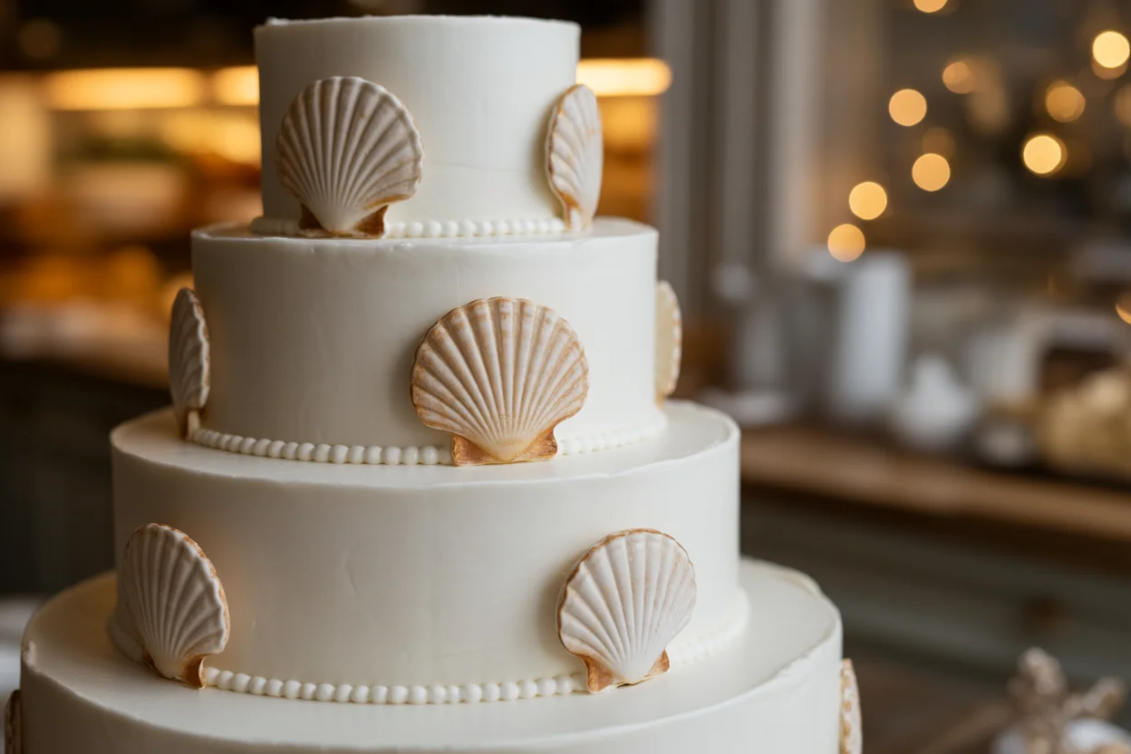 Luxury Christmas Cake with Sea Shells and Pearls 2 Create Your Own Luxury Christmas Cake with Sea Shells and Pearls